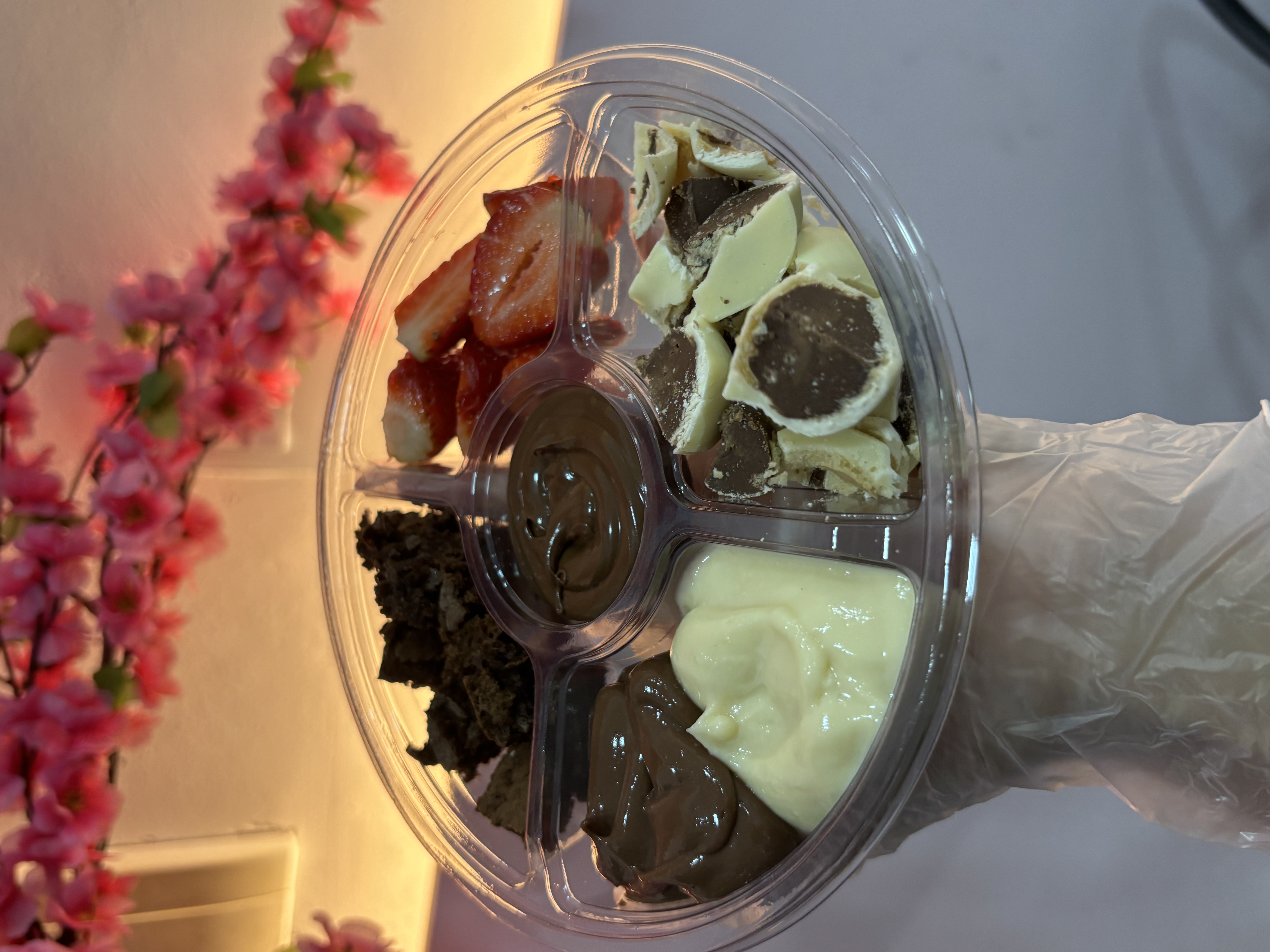 Fondue de bombom e morango